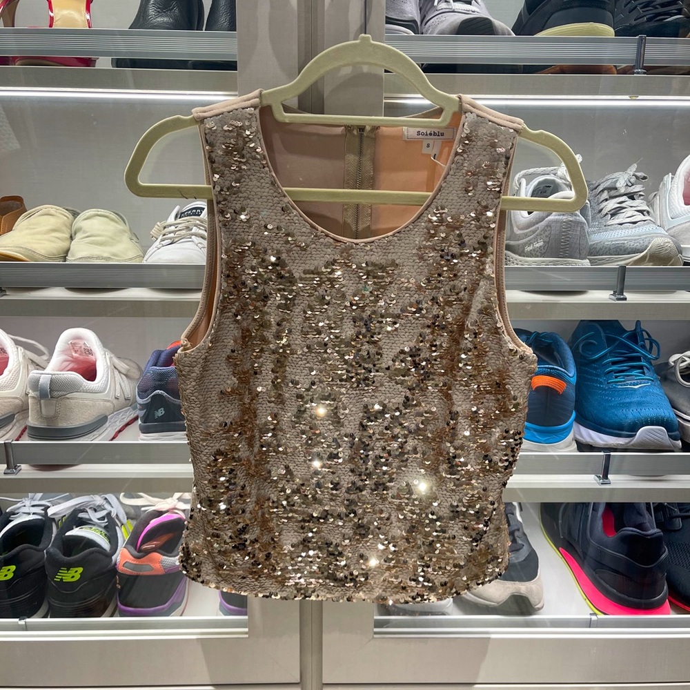 Soieblu Gold Sparkly Top